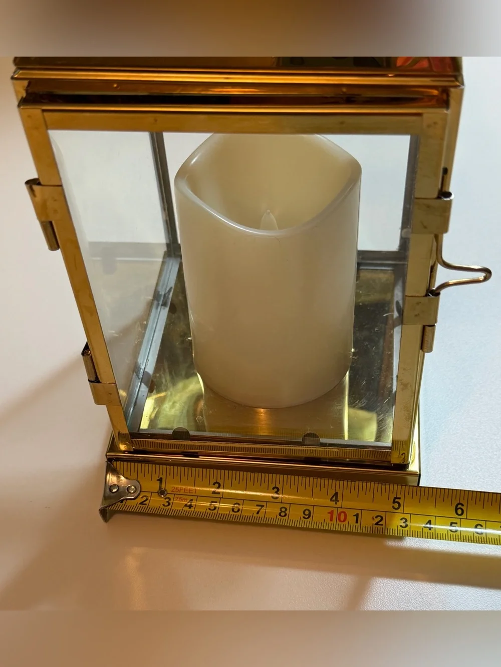 Gold Stainless Steel Candle Lantern - 12